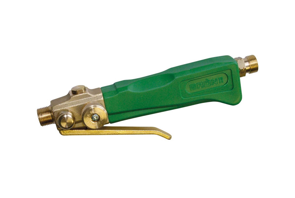 Green universal torch handle w. quick-acting automatic switch - packed