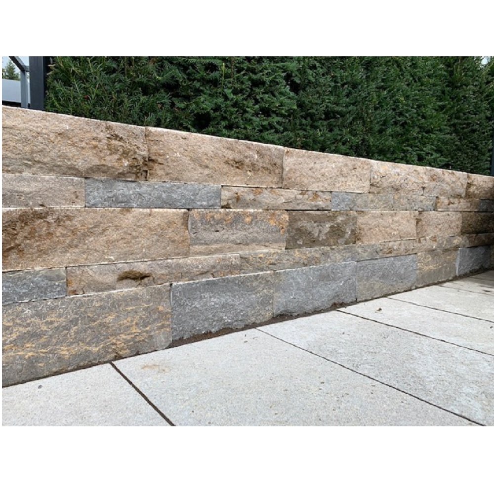 Franconian shell limestone composite masonry block 12x18 cm brown/grey