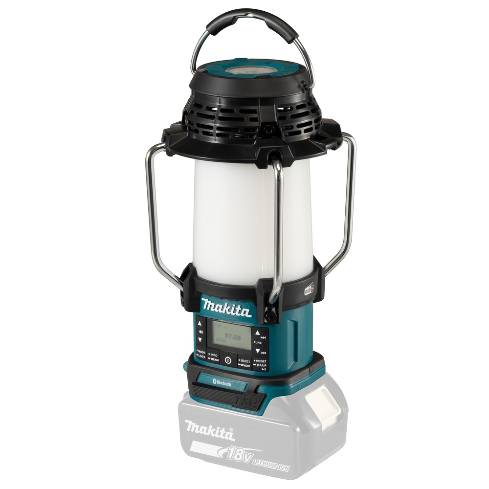 Makita camping lantern 18V w. Radio DAB+ and Blue. DMR056