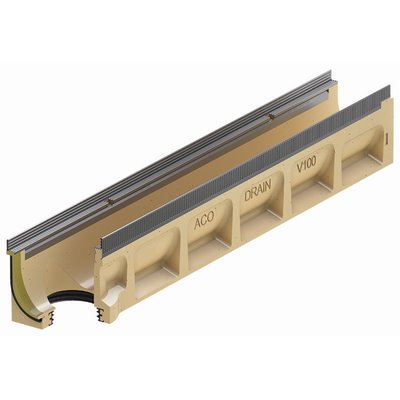 ACO Drain Multil. Sealin channel V100S 0.0.2 - without slope100cm STVZ w. opening