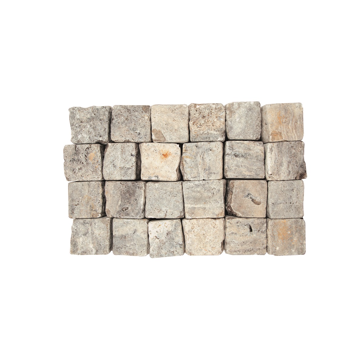 Lagotrade TRAVERTIN plaster 8x8x6.2 cm silver-grey