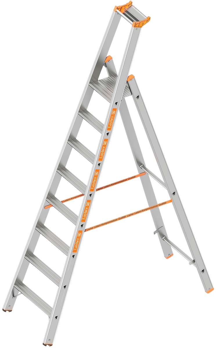 Layher TOPIC 1064 Stepladder with 8 steps, single-gripped L 2.70m - 1064.008