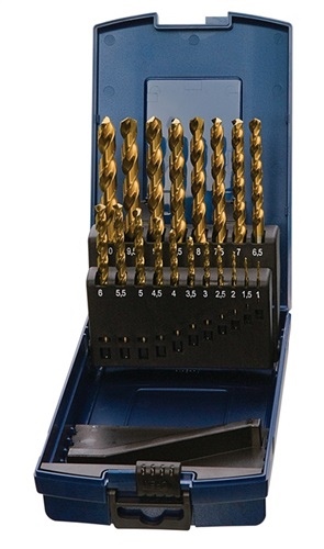 Spiralbohrersatz DIN338 Typ N HSS TiN D.1-5.9x0.1mm 50tlg.Ku.-Kassette