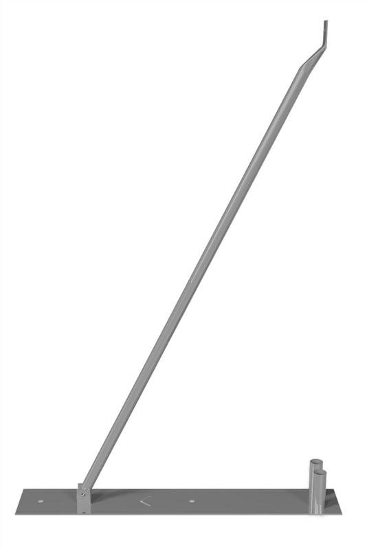 Schake mobile fence support strut with continuous support bars