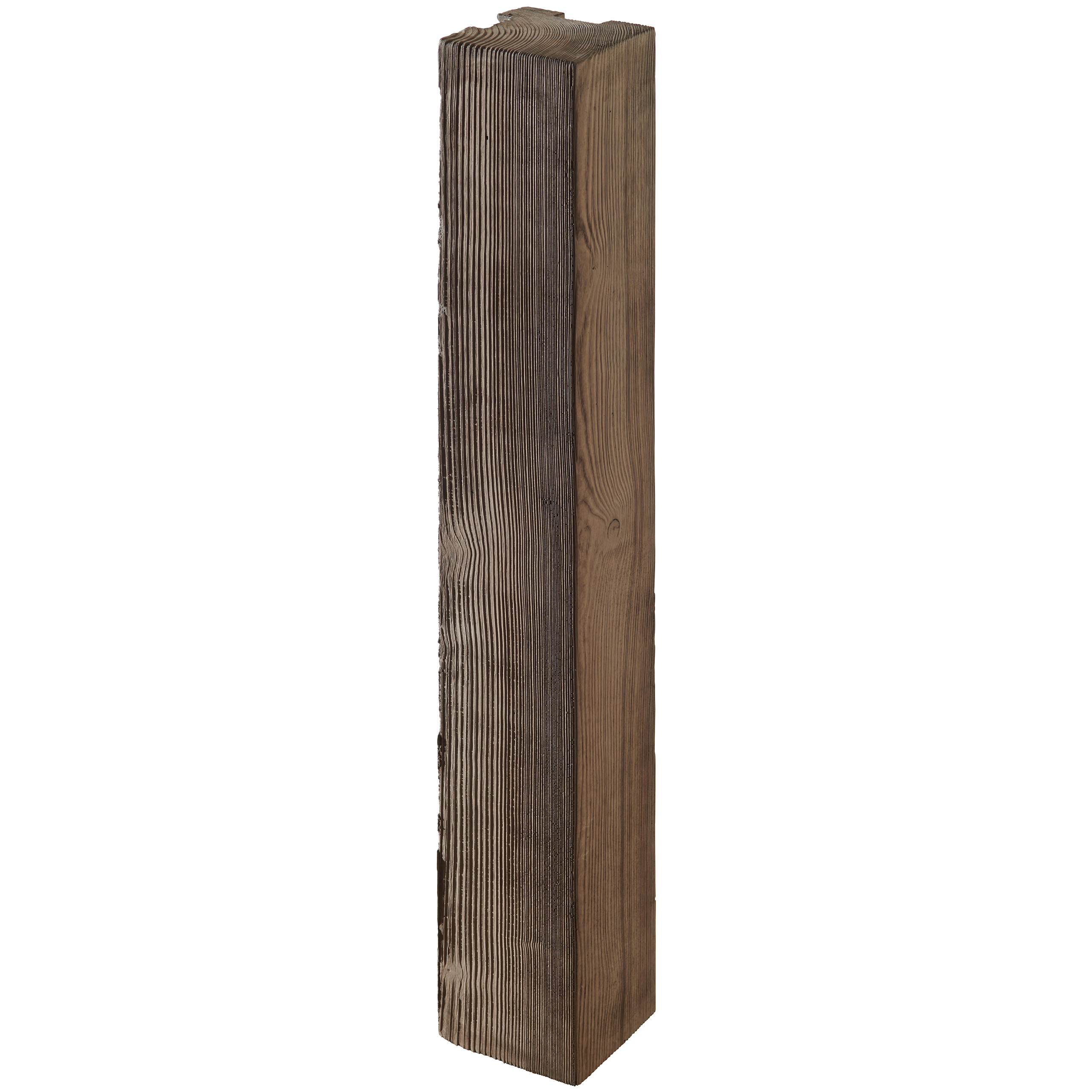 LogBorder 14x14x100cm Eckpfosten Antik-braun. strukturiert