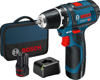 Bosch cordless drill GSR 12V-15 2x 2.0 Ah in bag