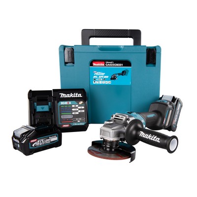 Akumulatorowa szlifierka kątowa Makita 40V 125mm 2 akumulatory + ładowarka w MAKPAC
