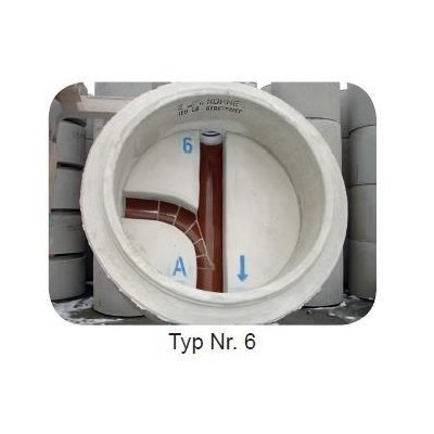 Manhole base type 6 DIN 4034/1 SU-M 1000x650mm channel DN150 KG