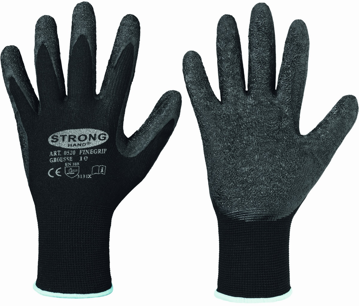 Rękawice FINEGRIP STRONGHAND® termokurczliwe lateksowe czarne rozmiar 11