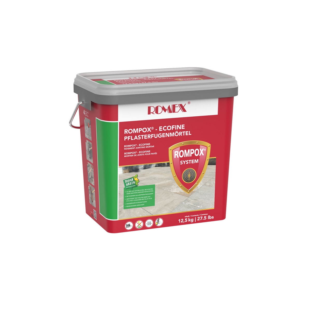 ROMPOX-ECOFINE anthracite 12.5kg 1K from 3mm joints 3.5t traffic load
