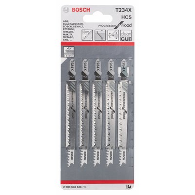 Bosch jigsaw blade for wood T 234 X HCS 5-pack