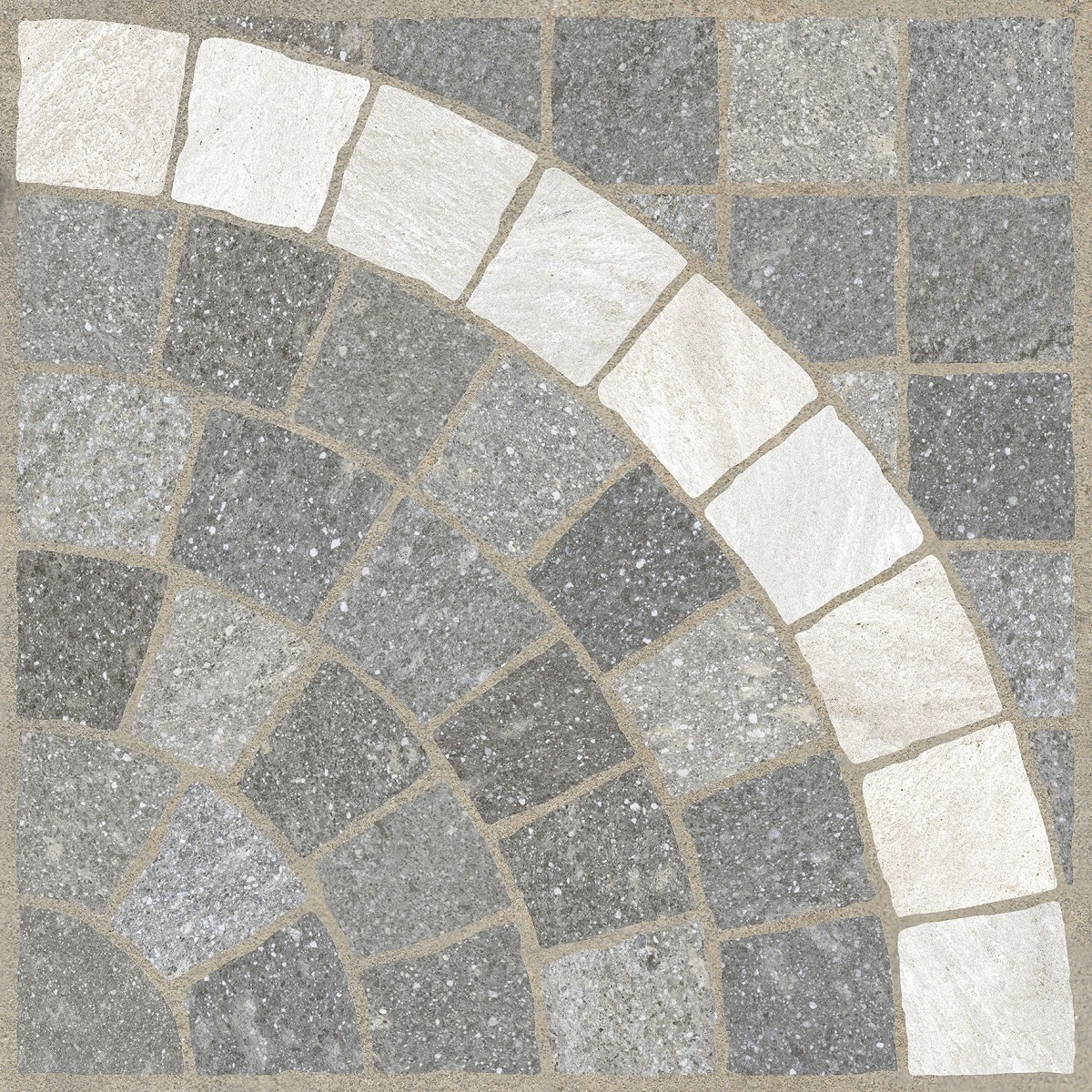 GZO Cubetti Rosone Carrara/Grigio 60/60/2 cm szary/biały
