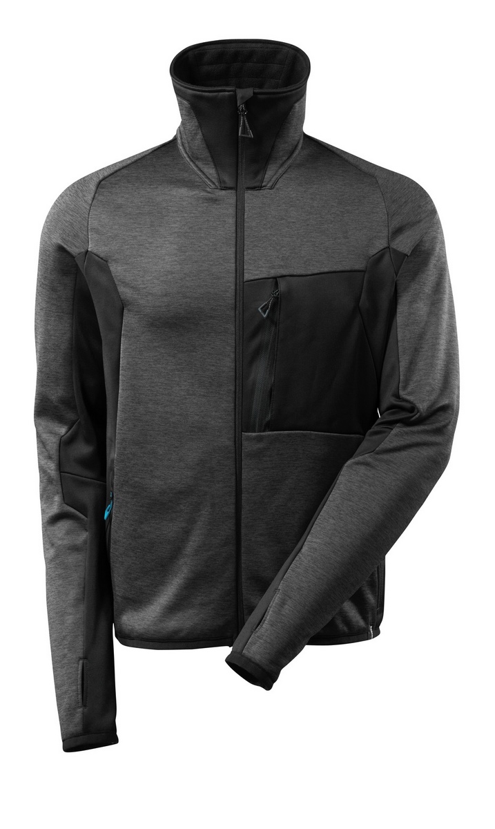 MASCOT® ADVANCED Fleecepullover m. Reißver. dunkelanthr./schwarz Gr. M