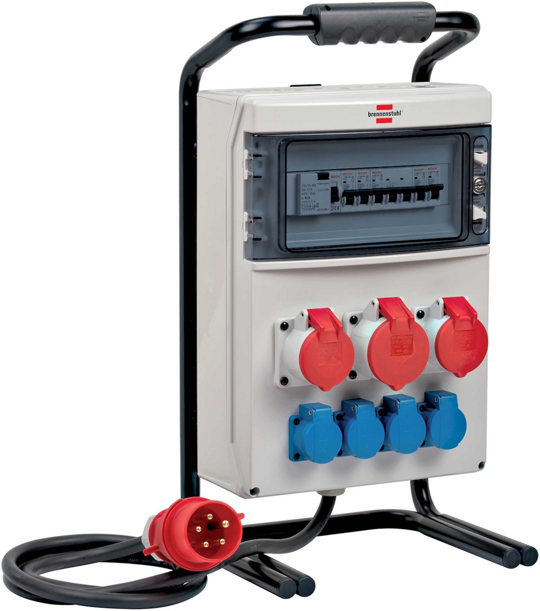 BS Przenośny rozdzielacz zasilania 2m H07RN-F5G 4.0 FI30mA/2x32A + 1x16A CEE400V/4xLS 1p