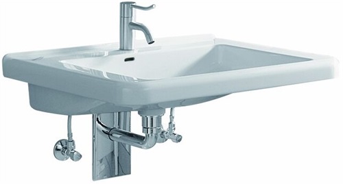 KG Umywalka. dostępna dla wózków inwalidzkich Renova Nr. 1 Comfort z przelewem 600x550mm biała