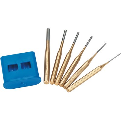 Triuso pin punch set 6pcs 2-8mm CV steel impact resistant