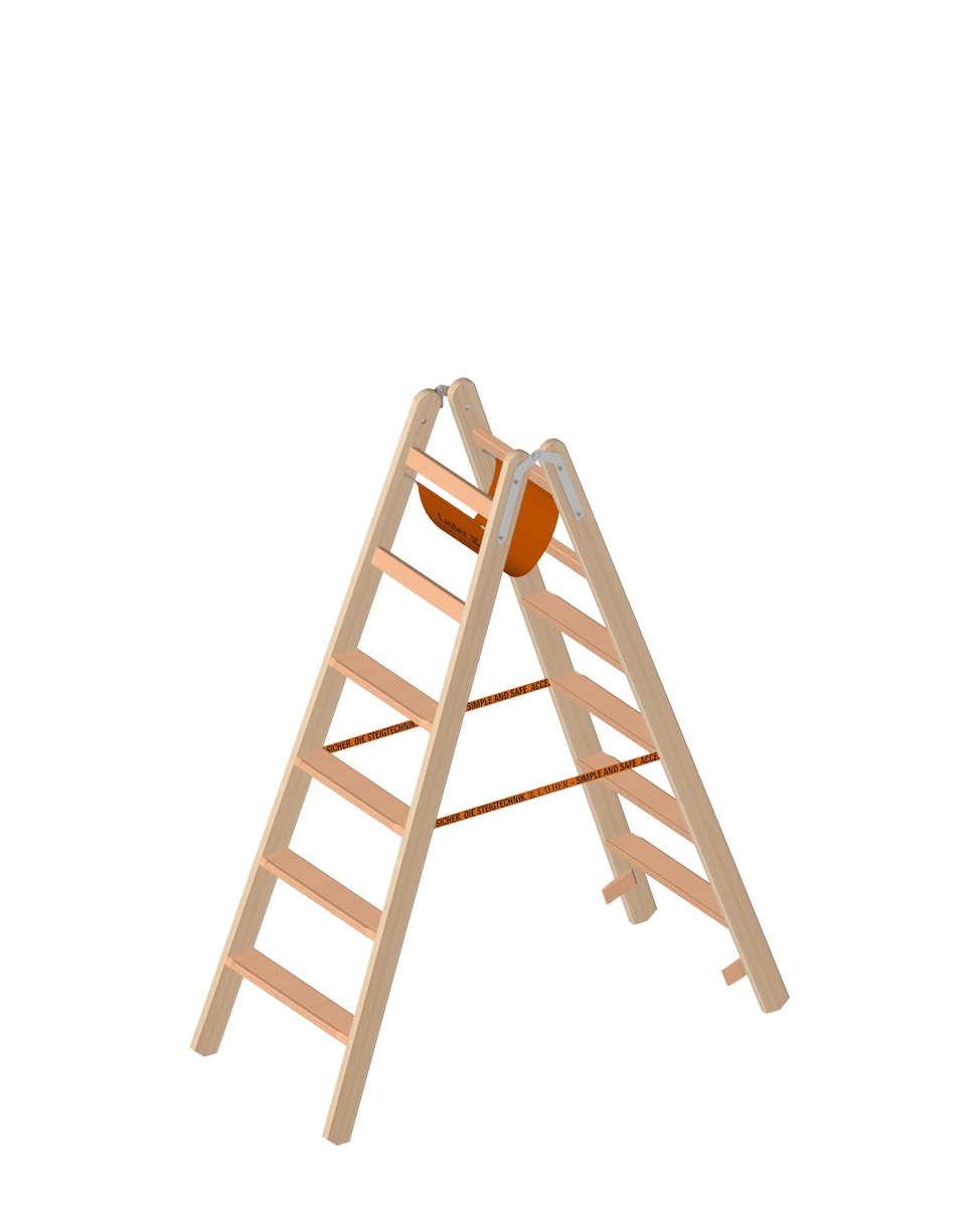 Layher LE Wooden stepladder with steps 2x6 Length 1.62m - 1020