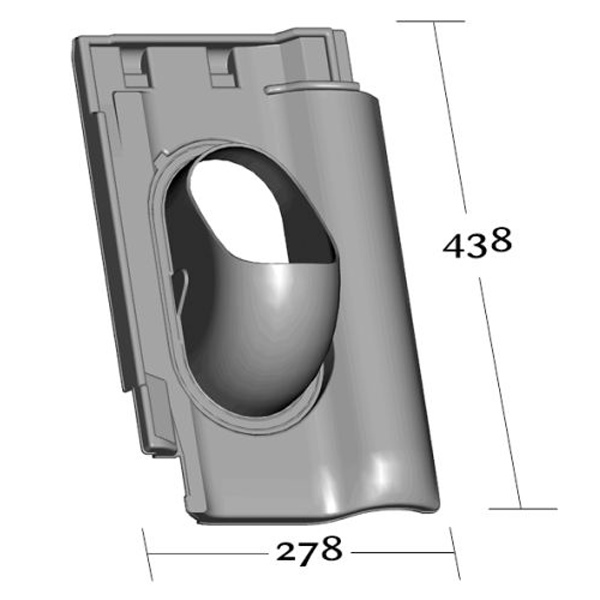 Klöber Venduct® płyta bazowa bez rury KE0368 f. Braas Rubin 13V antracyt.