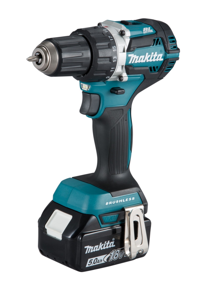 Makita cordless drill driver DDF484RTJ 18V 2x5Ah battery + charger in MAKPAC