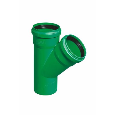KGEA Abzweig PP-MD grün DN/OD160/110 45° DIN EN 14758