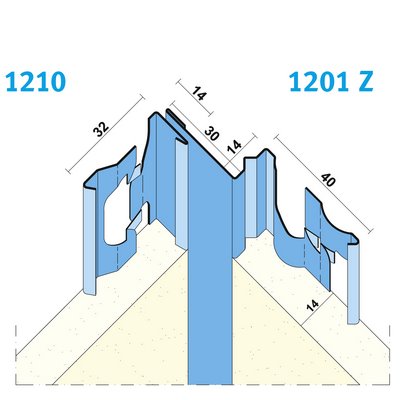 Maisch plaster end profile 14mm 3.0m 01210 300.0 - Inside