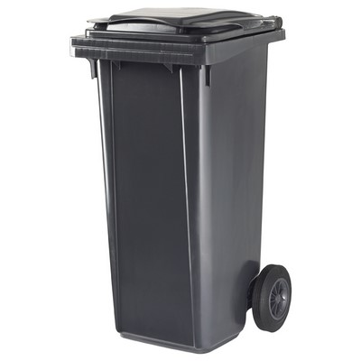 Large waste bin grey 240l w. castors