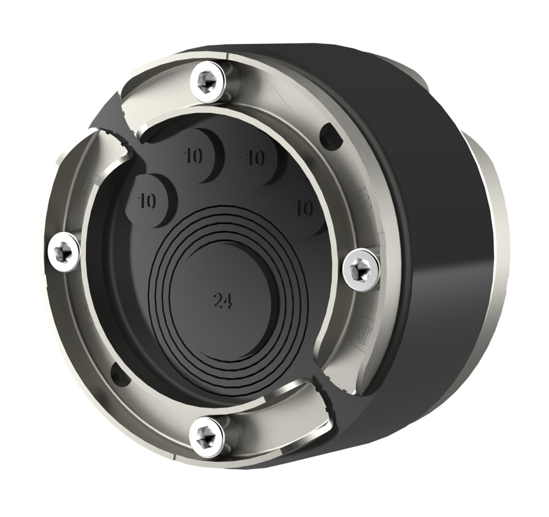 Hauff Ringraumdichtung HSD100EW b40/A2 für 5 Kabel 4x Ø 7-12mm + 1x Ø 24-44mm