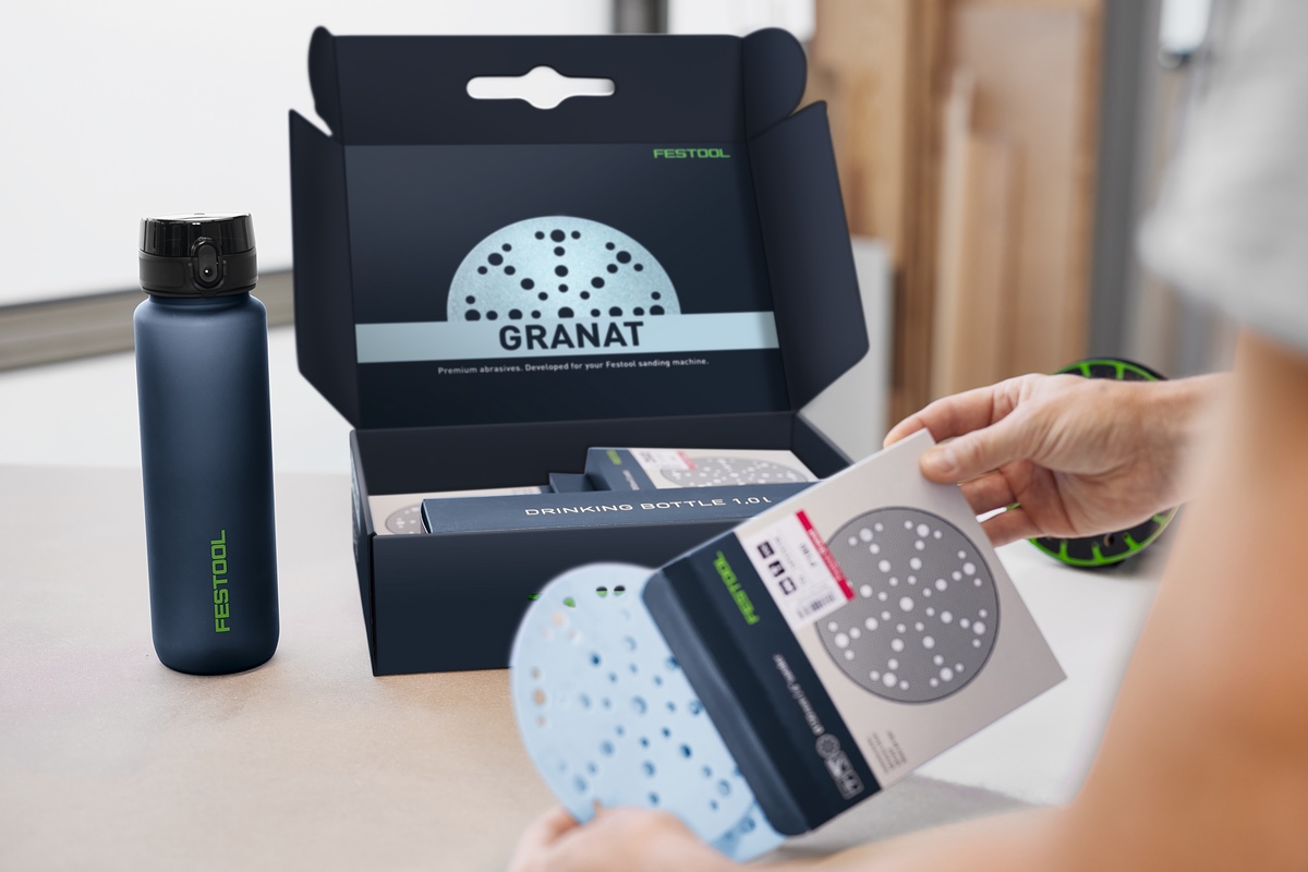 Festool GRANAT Starter Set D150 + free Festool drinking bottle 1 litre