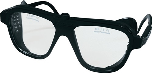 Schutzbrille EN 166 Bügel klar schwarz.Scheiben Nylon.Glas