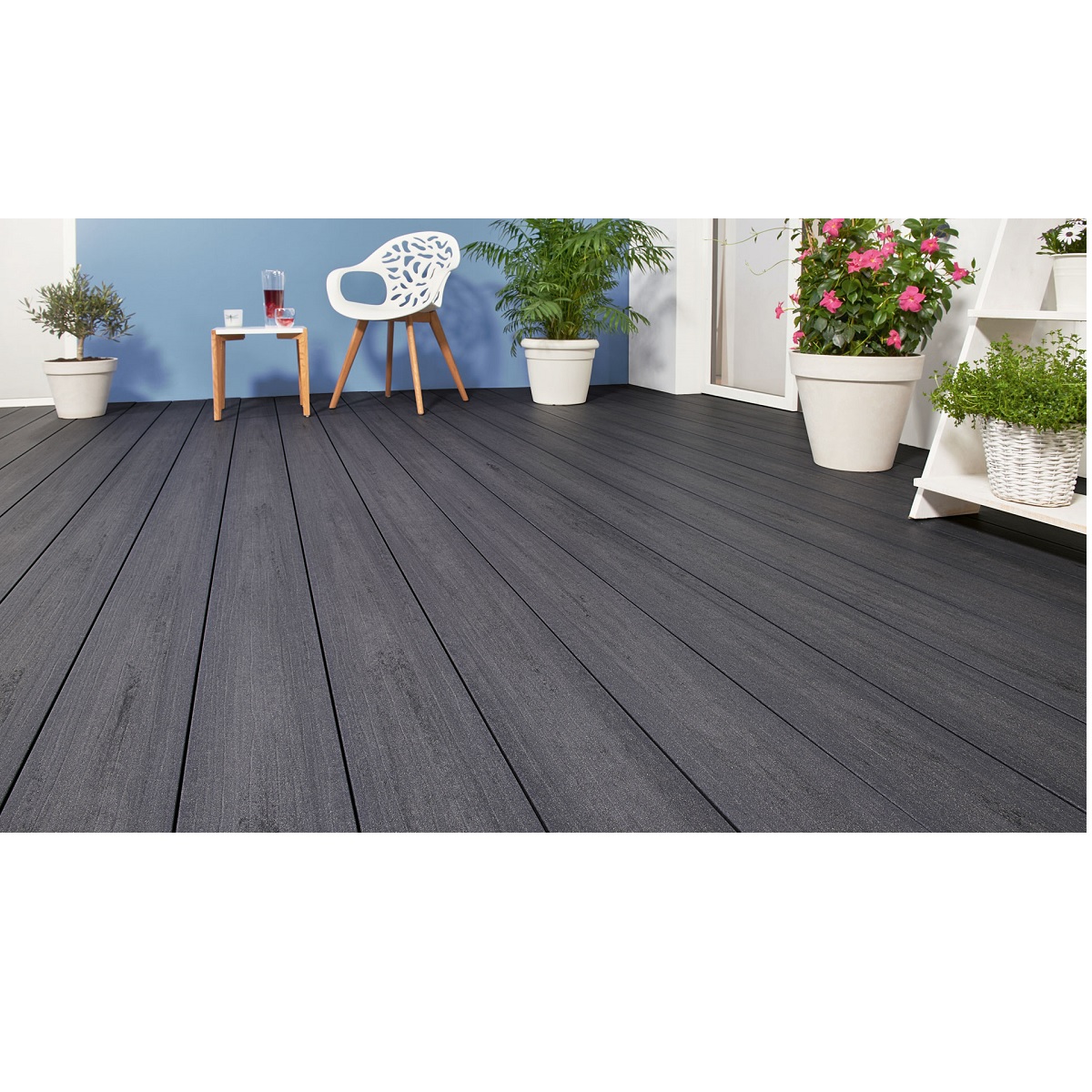 NIF WPC-Diele Exklusive 3.00 m 21x162 mm basaltgrau Massiv