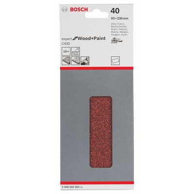 Bosch sanding sheet Expert wood unperforated 93x230mm K40 10-pack