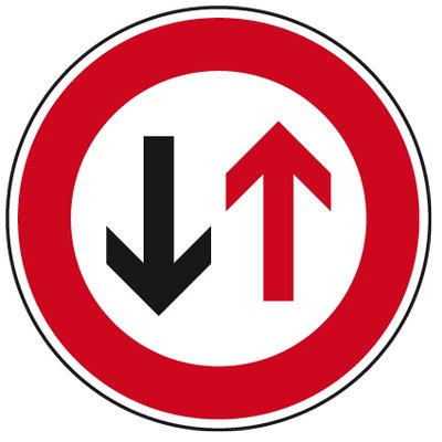 Traffic sign - priority for oncoming traffic Ø600 2mm flat RA 1