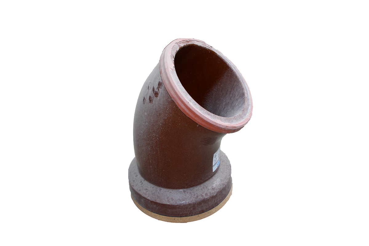 Vitrified clay bend DN 250 45 degrees normal load push-fit socket K