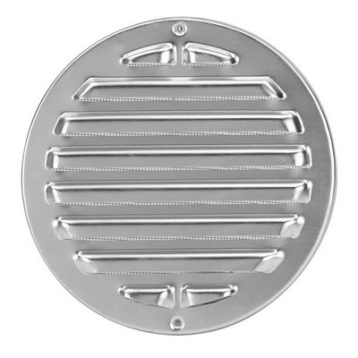 Upmann weather protection grille aluminium white D100 w. fly wire
