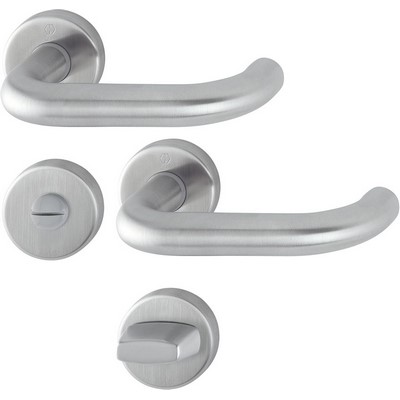 Hoppe door handle set Paris WC stainless steel matt E138Z/42KV/42KVS 3290066