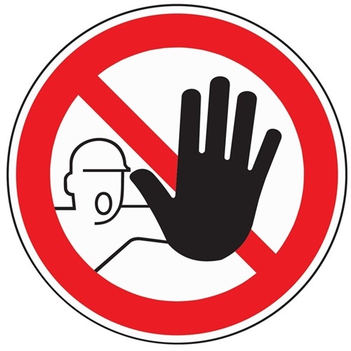 Prohibition sign no entry D200mm foil self-adhesive red/black