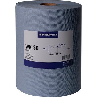 Promat Putztuch WK 30 blau 3-lagig 360x380mm volumengeprägt 500 Tücher