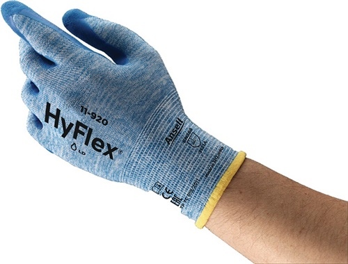 Rękawice HyFlex 11-920 rozmiar 9 niebieski EN Nyl.w.Nitrile 388 Cat.II ANSELL