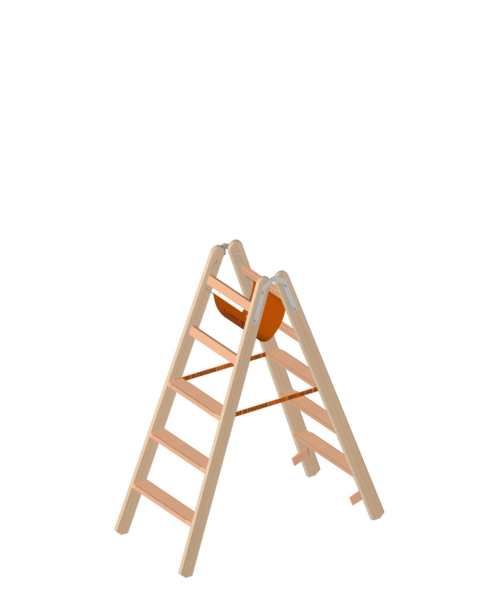 Layher LE Drewniana drabina ze stopniami 2x5 Długość 1.37m - 1020