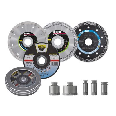 Samedia Profi-Set Fliesenleger  AGR 500/Ø125mm mit Bohrkr. u. Trennsch.