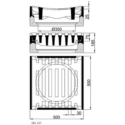 Top 500x500mm Cl. D400 SW 30mm Forma kanałowa odlewana z betonu z wkładką