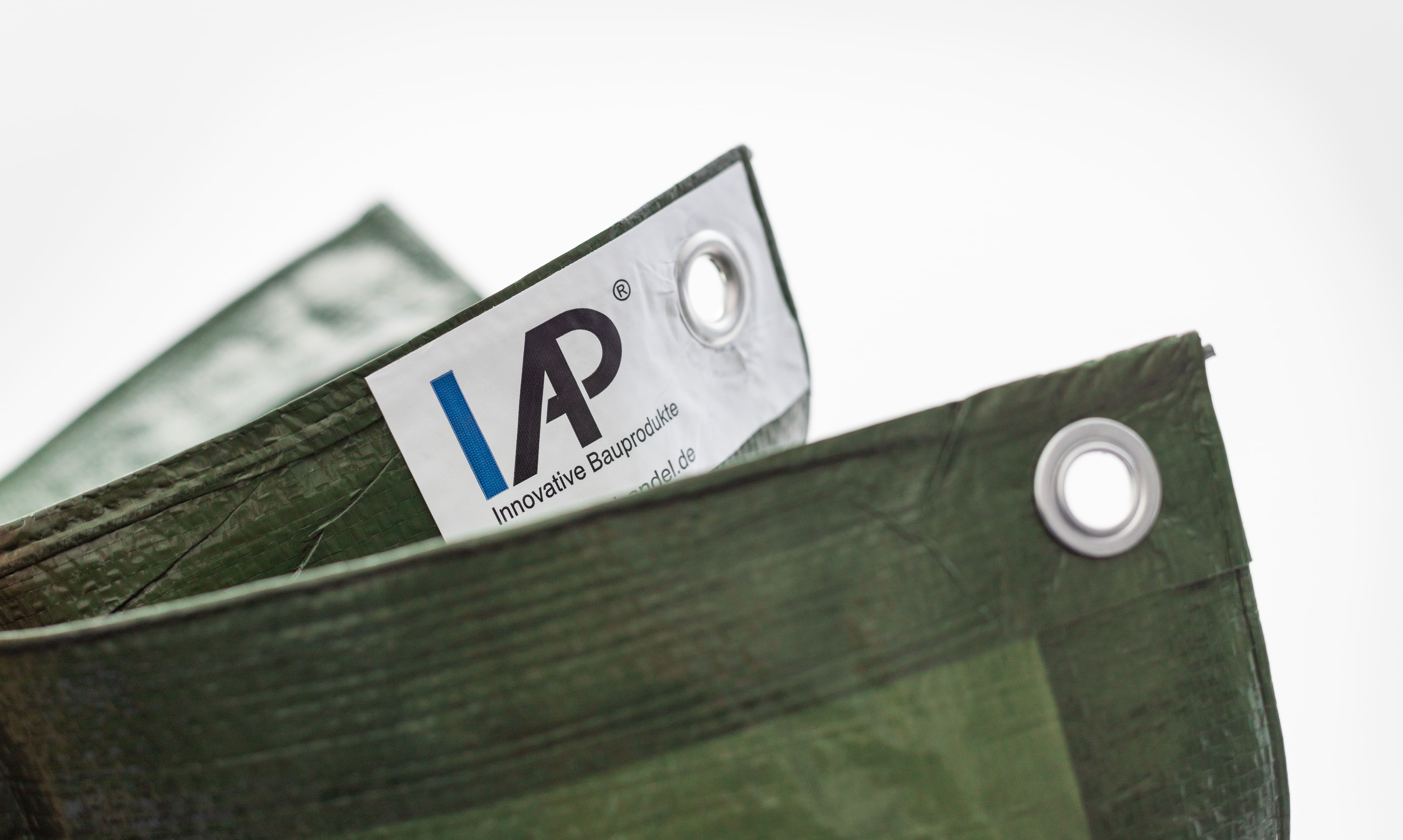 IAP fabric tarpaulin Standard-Profi 6x10m na. Aluminium eyelets 1m edge + reinforced cord / FM