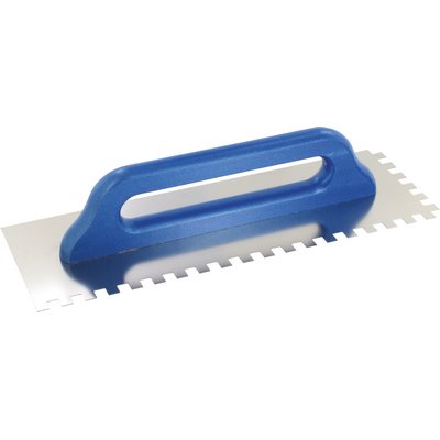 Triuso smoothing trowel 38x13cm stainless steel 8mm serrated w. wooden handle