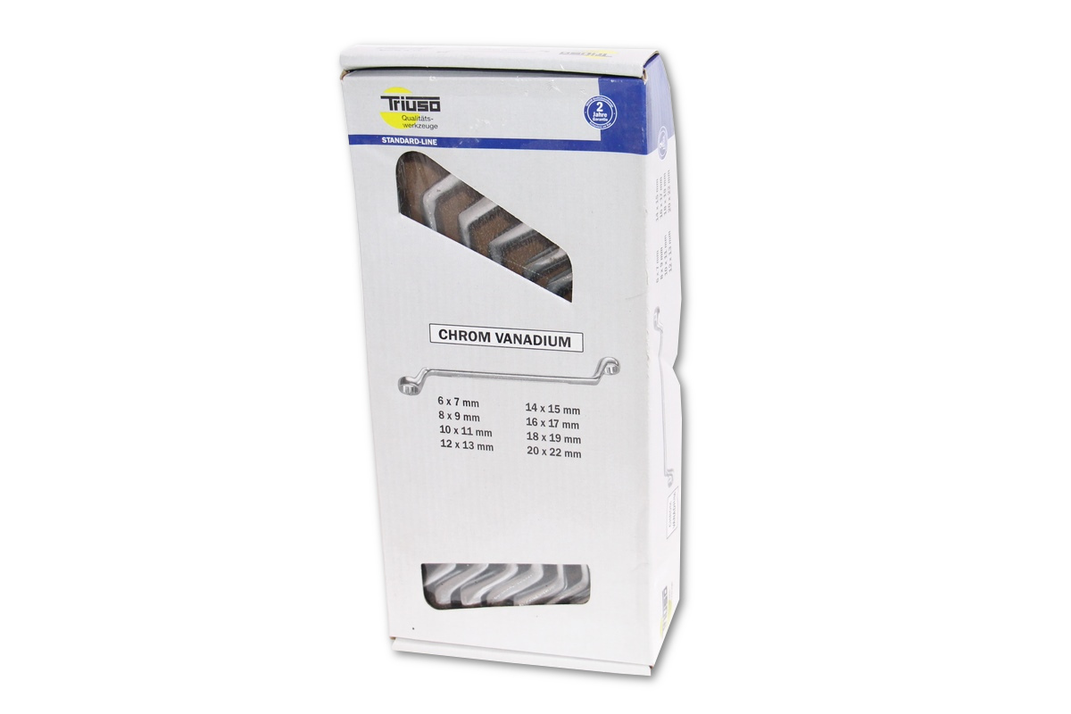 Triuso ring spanner set 8 pcs. 6-22 DIN838 Chrome Vanadium