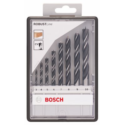Bosch Robust Line 8-piece wood twist drill bit set