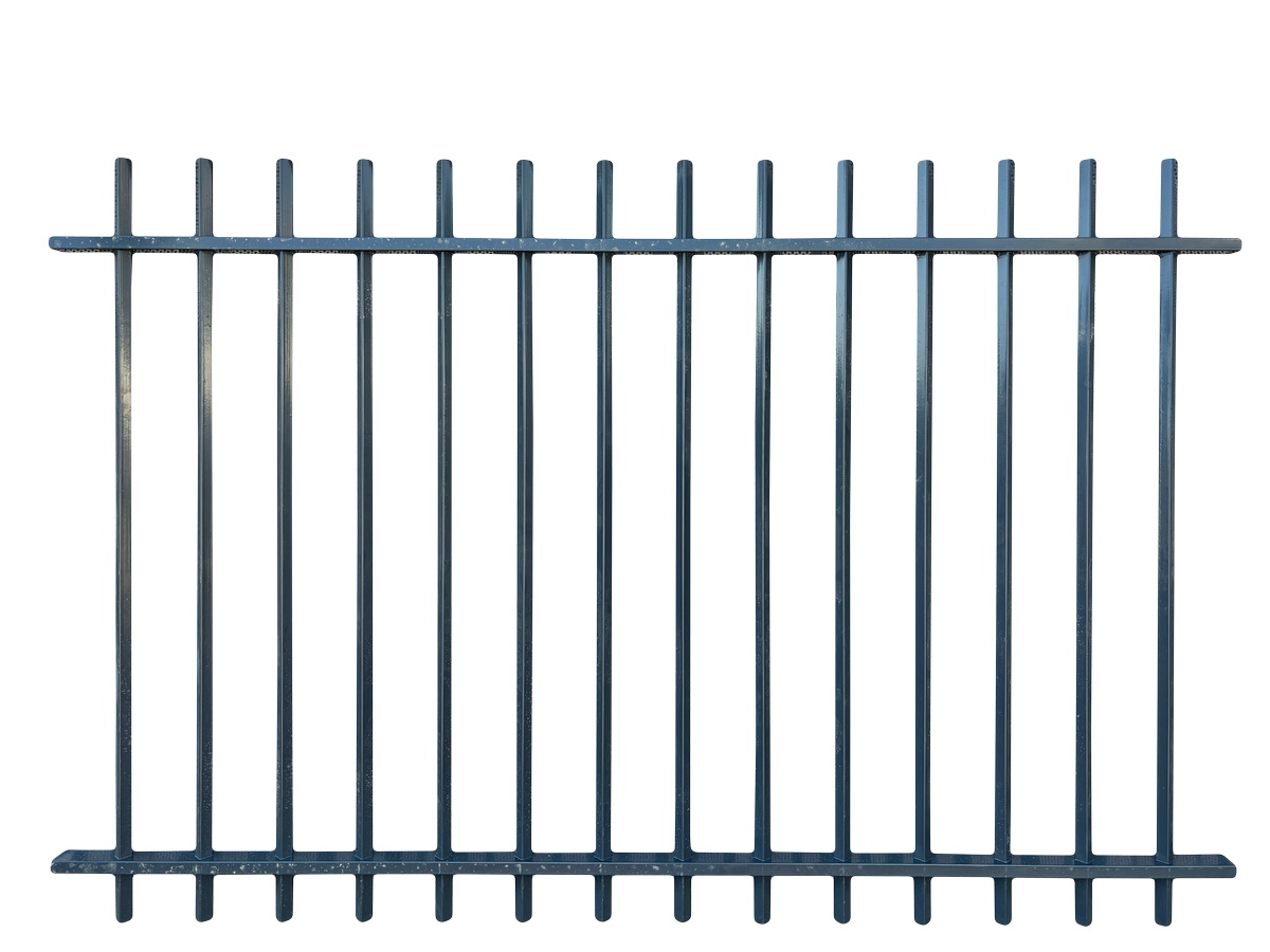 Podstawowe ogrodzenie frontowe z wysięgnikiem 2200x1450mm antracyt rura kwadratowa 25x25