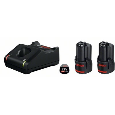 Bosch Starter-Set 2 x GBA 12V 3.0Ah + GAL 12V-40 in Kartonschachtel