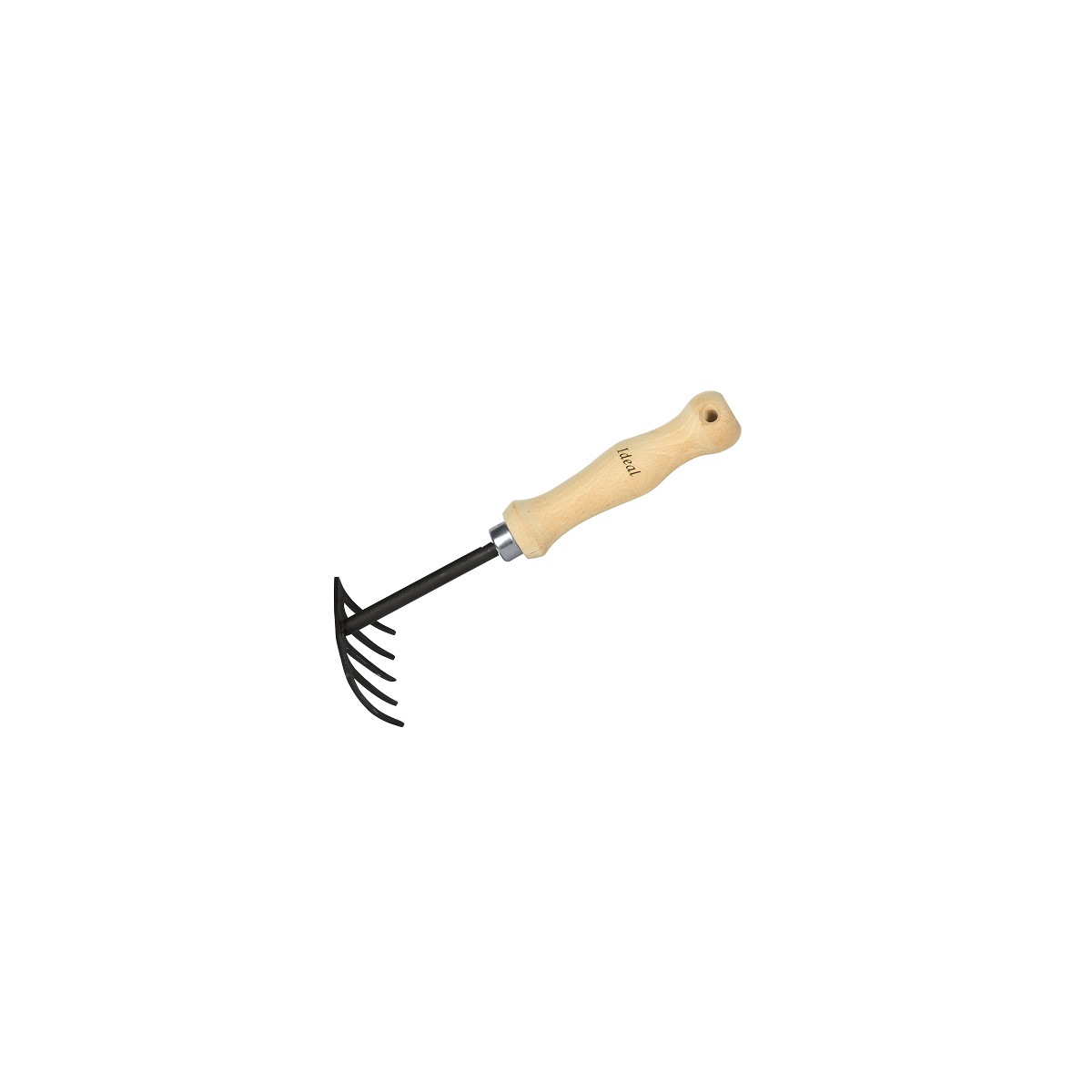 Ideal hand rake 5 tines 15.5 cm beech handle handmade hardened