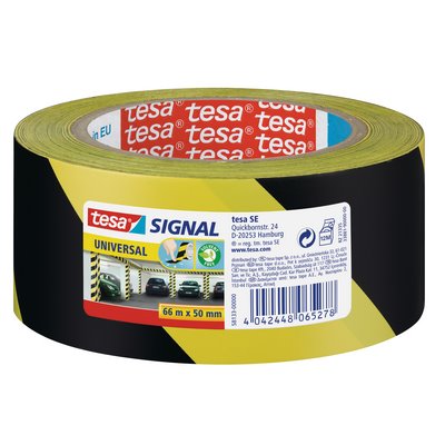 tesa® Signal UNIVERSAL marking tape 66mx50mm 16 yellow/black - 58133