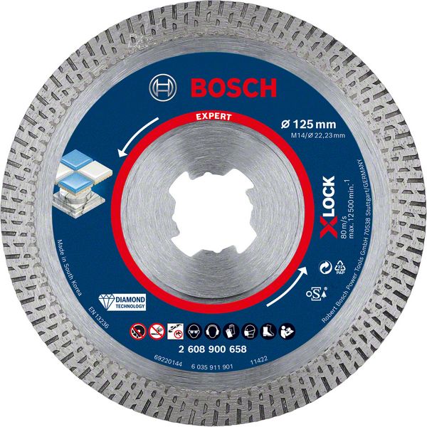 Bosch diamond cutting disc X-LOCK Ø 125x22.23x1.4x10mm Expert HardCeramic
